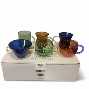 DIVERSI 6 Glass Espresso/Coffee Cups From Italy EUC